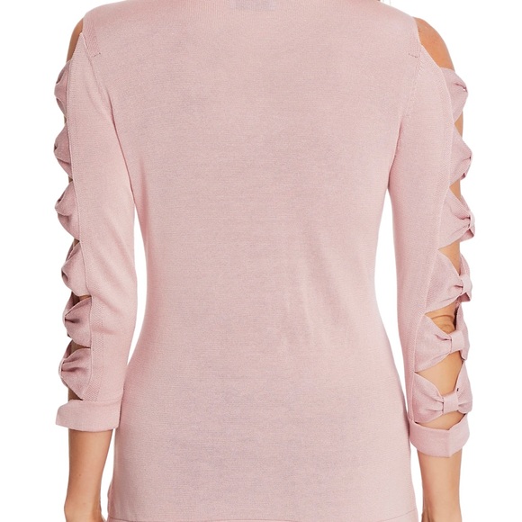 CECE LIGHT PINK SWEATER CUT OUT SLEEVES PLUS SIZE 3X - Picture 2 of 9